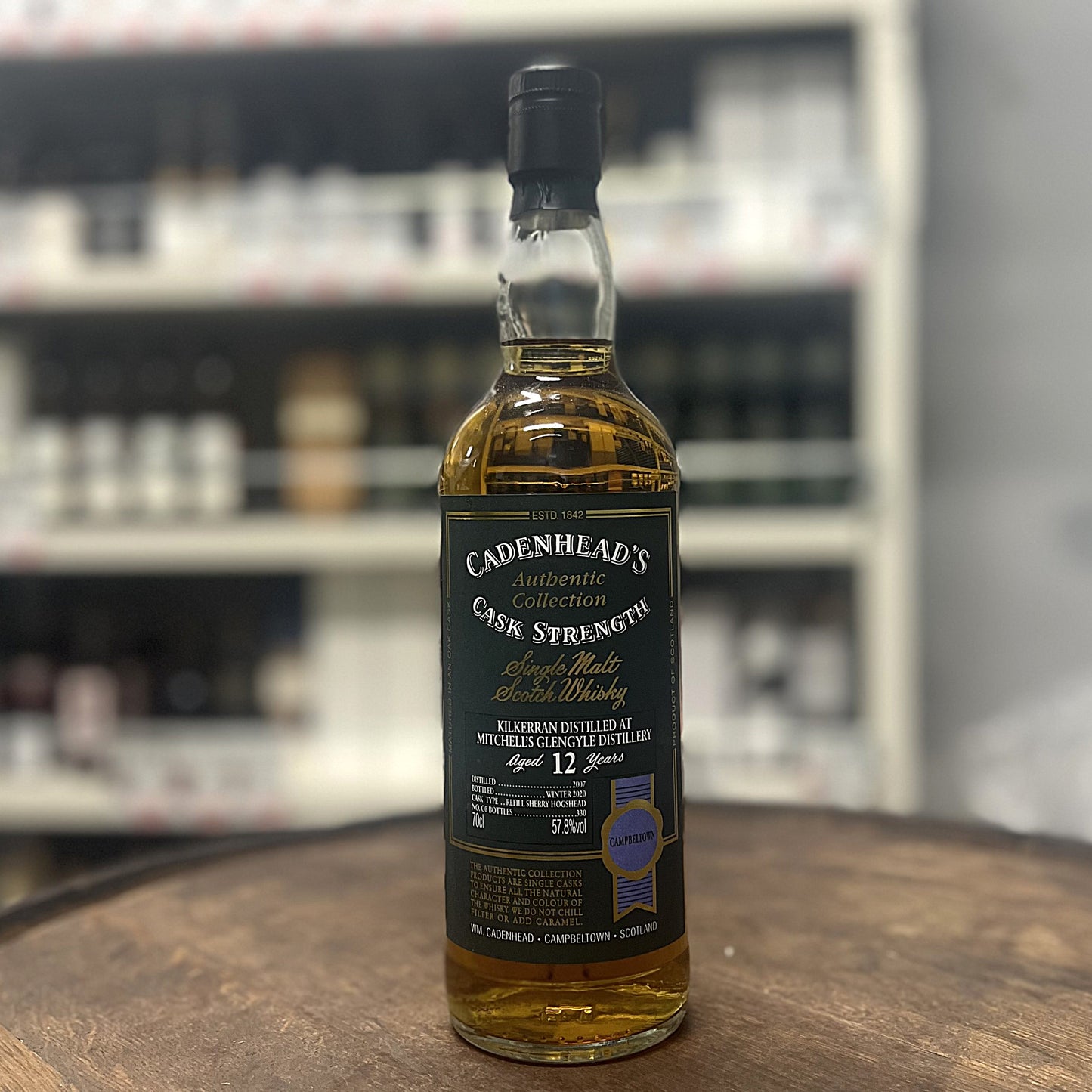 【オールドボトル】キルケラン 12年 2007 - 2020 Cadenhead's Authentic Collection EU流通品 57.8% 700ml