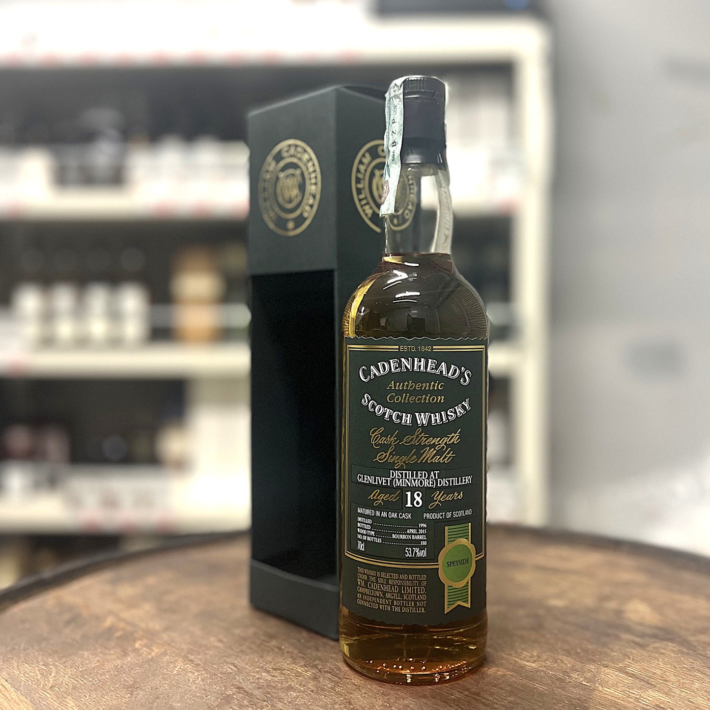 【オールドボトル】グレンリヴェット 18年 1996 - 2015 ‘’Minmore‘’ Cadenhead's Authentic Collection イタリア流通品 53.7% 700ml