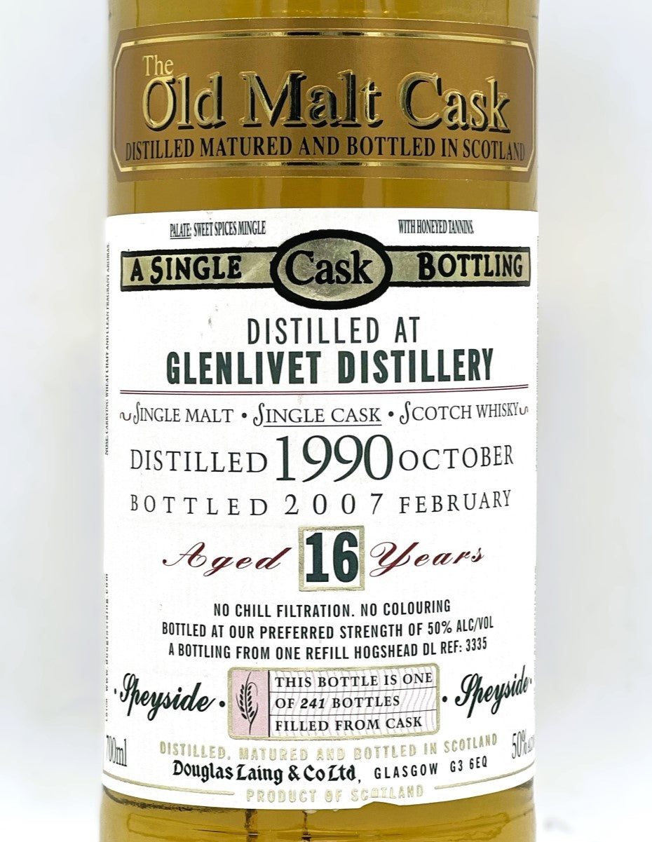 【オールドボトル】グレンリヴェット16年 1990 - 2007 ダグラスレインOMC イタリア流通品 50% 700ml