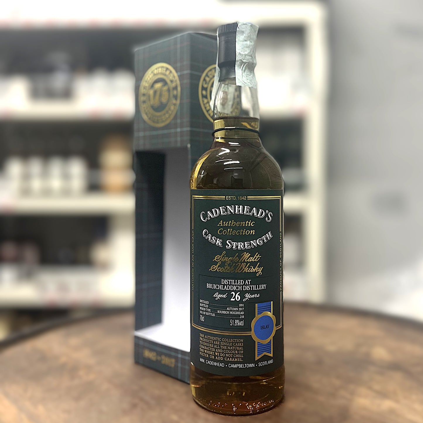 【オールドボトル】ブルイックラディ 26年 1991 - 2017 Cadenhead's Authentic Collection 175th Anniversary イタリア流通品 51.8% 700ml