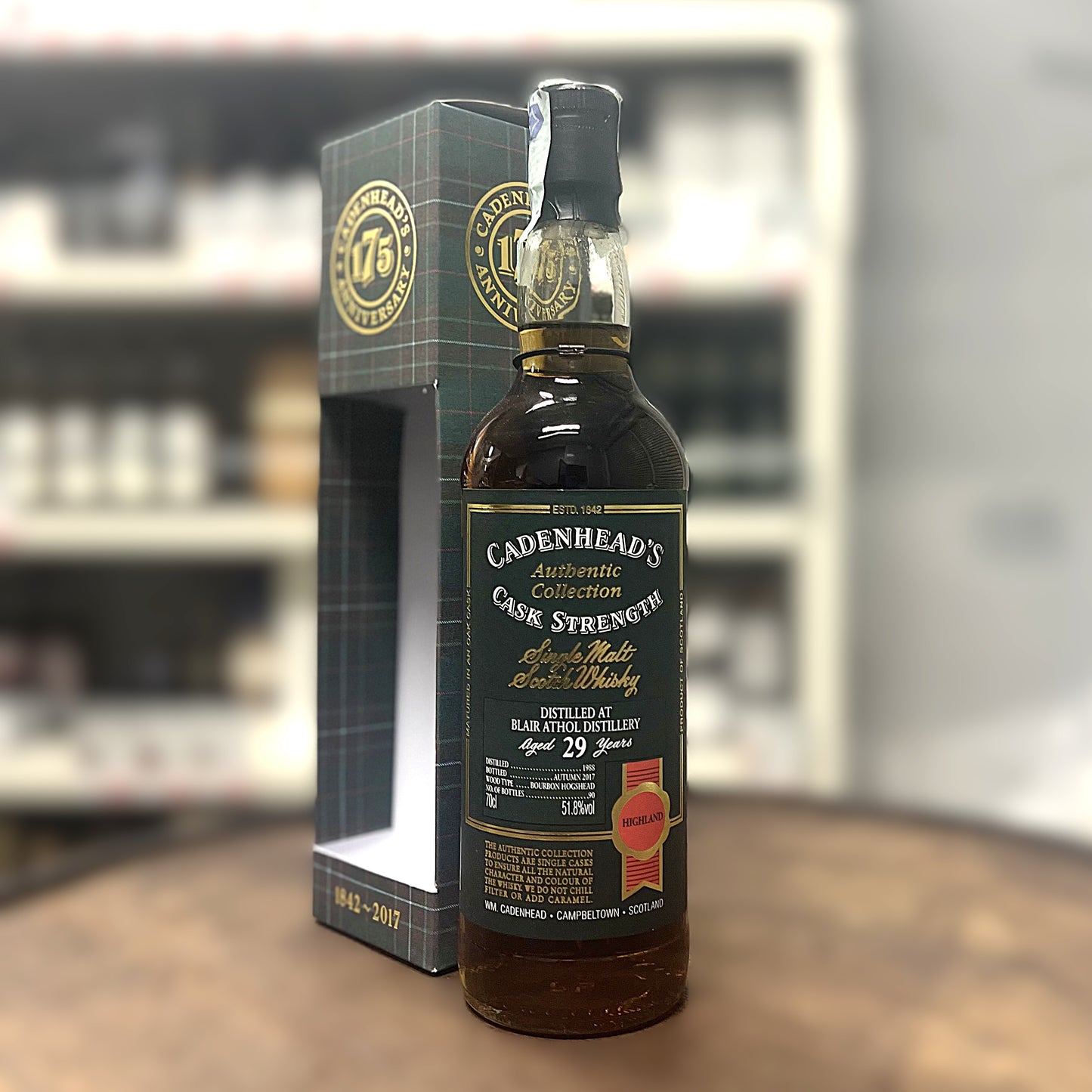 【オールドボトル】ブレアアソール29年 1988 - 2017 Cadenhead's Authentic Collection 175th Anniversary イタリア流通品 51.8% 700ml