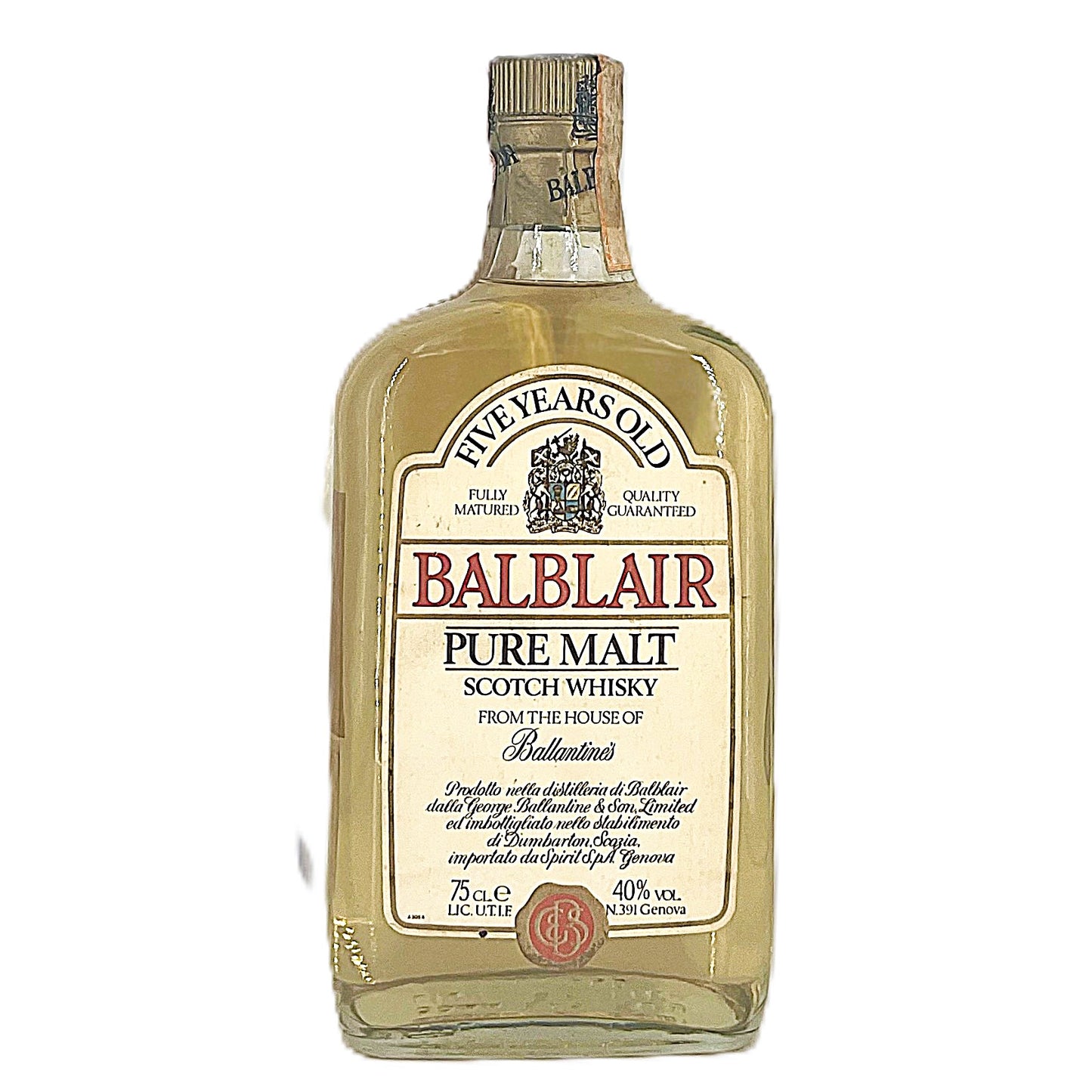 【オールドボトル】バルブレア5年 1980年代流通品 イタリア流通品 40% 750ml
